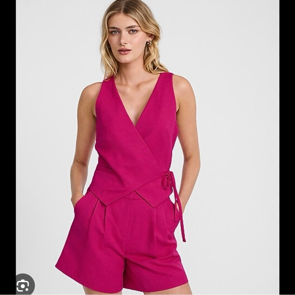 Express Asymmetrical Wrap Vest Top-NWT